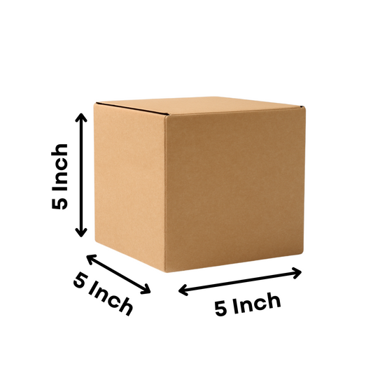 3 Ply Corrugated Cardboard Box – 5 x 5 x 5 Inch | Small Cube Shipping & Packing Box