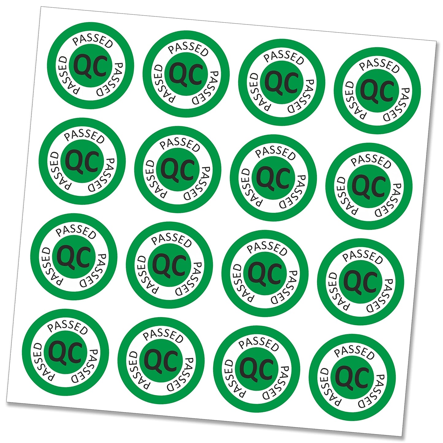 QC Pass Sticker – 20mm x 20mm | Quality Control Label Sheet
