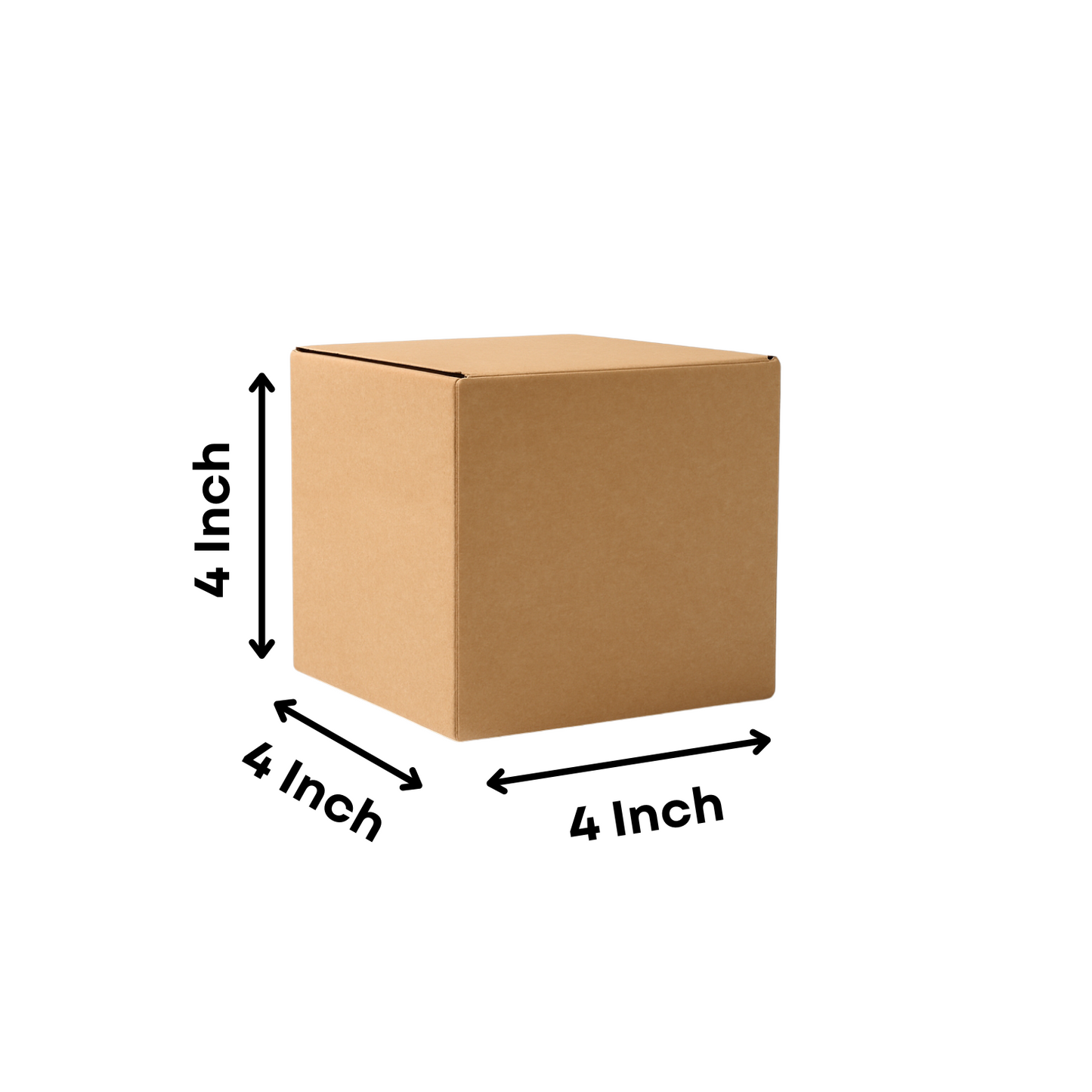 3 Ply Corrugated Cardboard Box – 4 x 4 x 4 Inch | Small Cube Shipping & Packaging Box