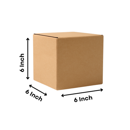 3 Ply Corrugated Cardboard Box – 6 x 6 x 6 Inch | Durable Cube Packing & Shipping Box