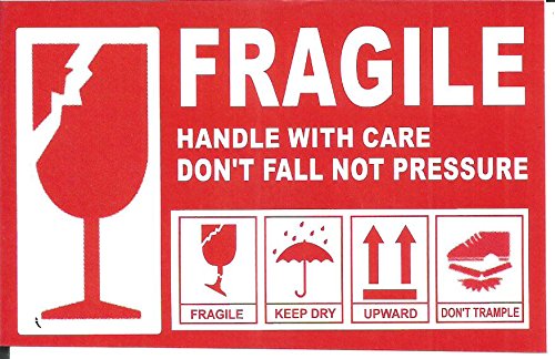 Handle with Care Fragile Sticker – 3" x 2" | Packing Label Sheet