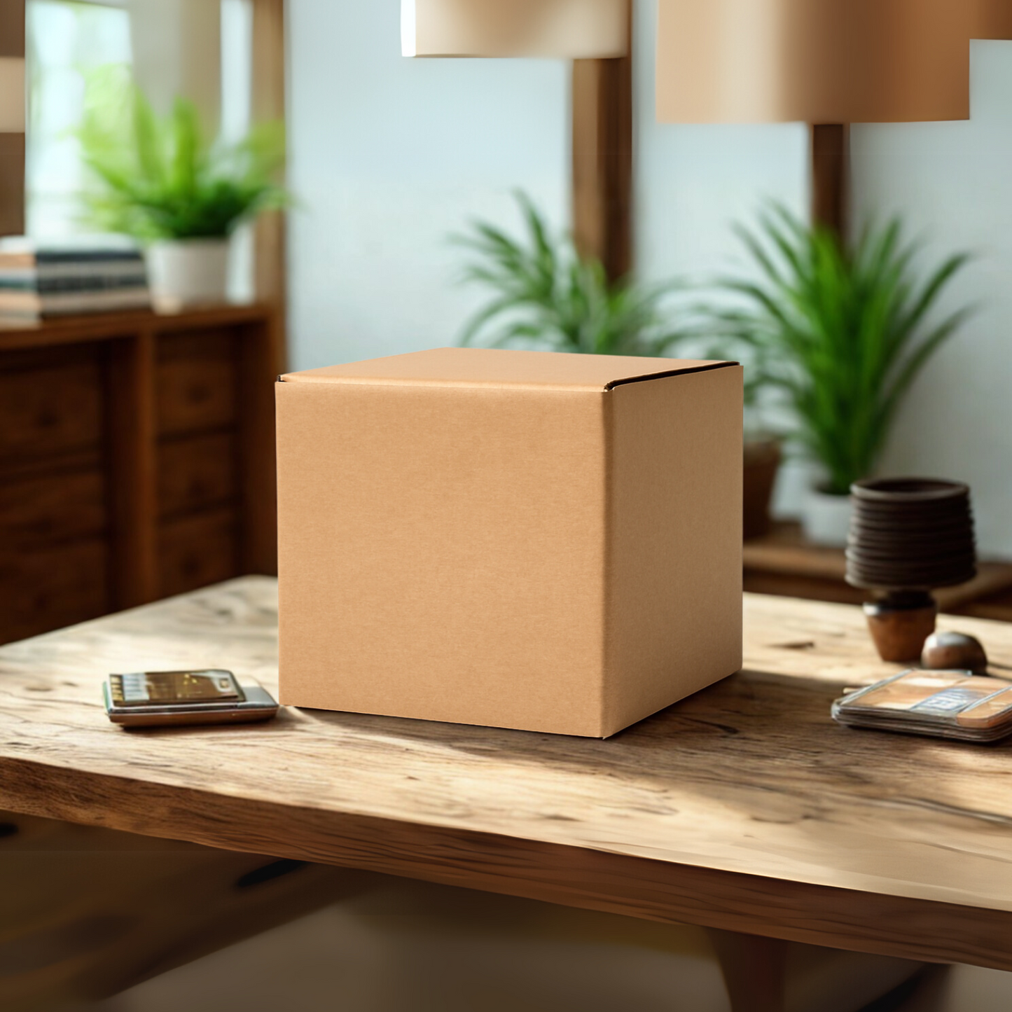 3 Ply Corrugated Cardboard Box – 6 x 6 x 6 Inch | Durable Cube Packing & Shipping Box